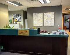 Century Plaza Reception Desk Century Plaza reception desk on the way to the stairs leading up to the Rockford Anxiety and Phobia Clinic office in 102-E2